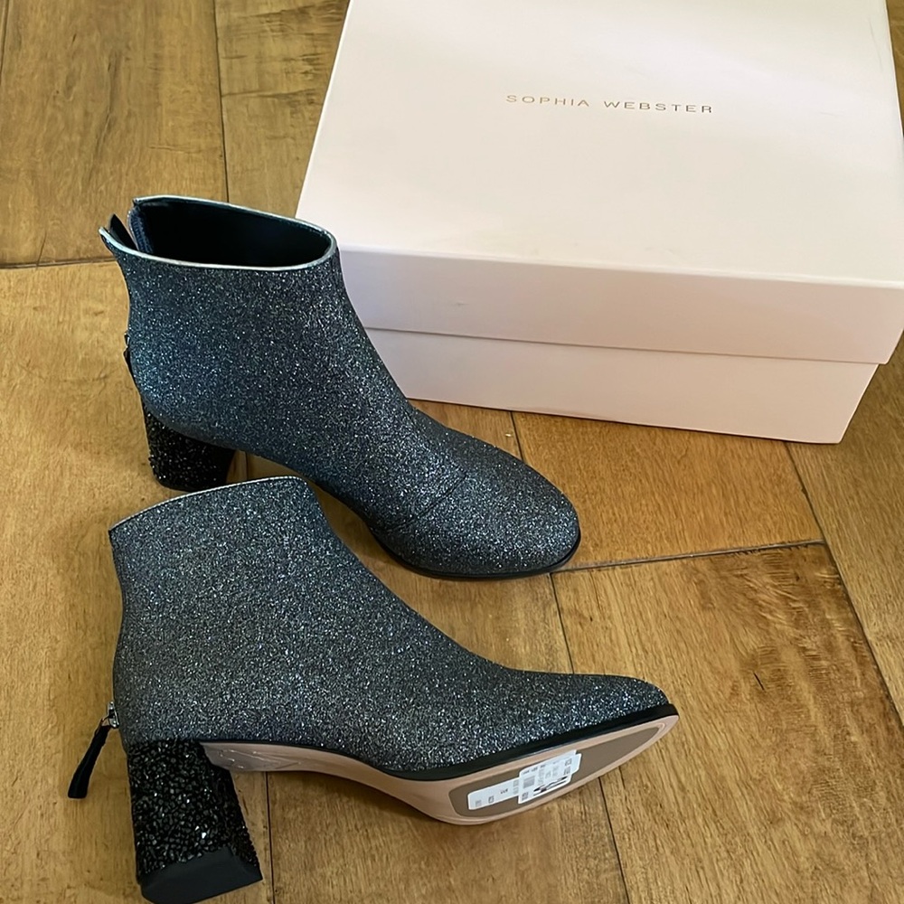 Sophia Webster Glitter Stella Heeled Ankle Boots